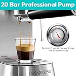 CASABREWS CM5418 Espresso Machine 20 Bar, Compact Espresso Maker with Steam Milk Frother, Stainless Steel Coffee Machine with 34oz Removable Water Tank for Cappuccino, Latte, Silver - Image 2