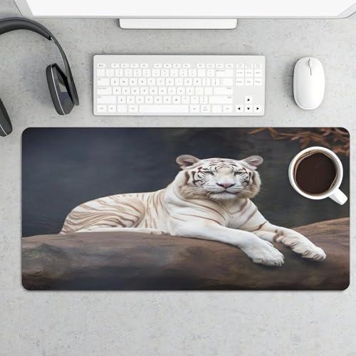 Pad Mouse Grande con Tigre Albino, Antideslizante y Resistente al Agua miniatura 5