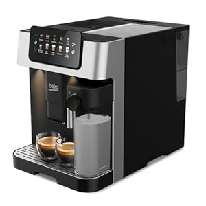 Beko – CEG7304X – Volautomatische koffiemachine met melkkannetje, digitaal, automatisch voorsmelten, druk 19 bar – zwart, 27,5 x 40,5 x hoogte 34 cm