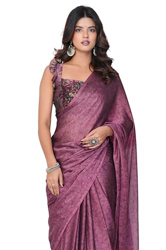 Image of MIRCHI FASHION Women Saree | Chiffon Batik Printed Breathable Regular Use Sari with Blouse