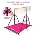 GLANT Foldable&Movable Gymnastics Kip Bar with MAT and Ring Set, 3' to 5' Height Adjustable,Horizontal Bar for Kids Girls Junior,GymEquipment for Indoor and HomeTraining- Max Load 300LBS