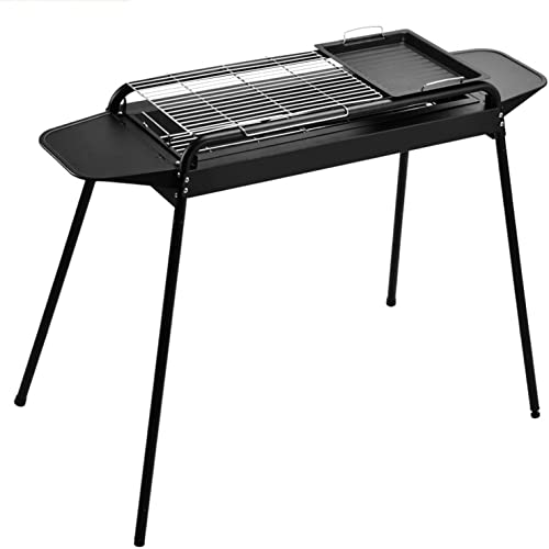 Parrilla portátil de carbón con estante para carne para acampar al aire libre, picnic, senderismo y fiesta