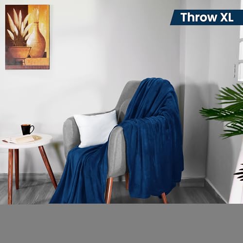 Image of Utopia Bedding Fleece Blanket Throw XL Size Navy 300GSM Luxury Anti-Static Fuzzy Soft Microfiber Blanket for Couch, Sofa and Bed (70x50 Inch)