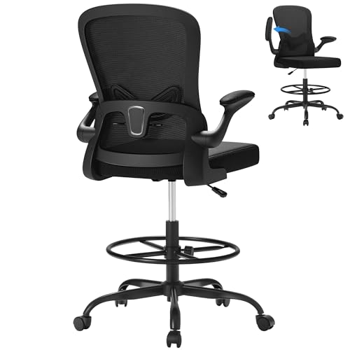Devoko Ergonomic Drafting Chair with Flip-up Armrests,Executive Tall Office Chair