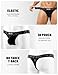 Arjen Kroos Mens Thong Wide Band Low Rise Pouch Bikini Underwear Cotton Thongs for Mens Lingerie Athletic Supporters Black