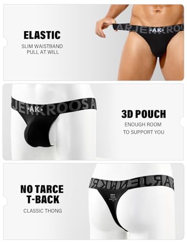 Arjen Kroos Mens Thong Wide Band Low Rise Pouch Bikini Underwear Cotton Thongs for Mens Lingerie Athletic Supporters2