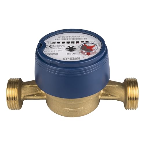 SPEWA Water Meter 1 Inch AG (33 mm) / QN 2.5 Cold Water / Bl. 130 mm / Water Clock Calibrated 2026 / Best Measuring Accuracy Calibration Recognizable in the Seal CE M26 1383 / M26 = 2026