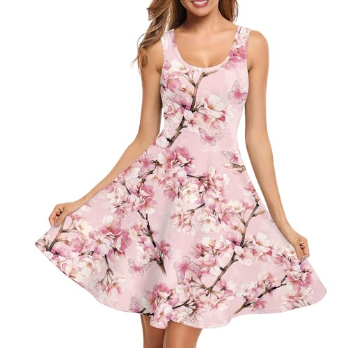 Image of TOADDITDO Womens Summer Sleeveless Tank Dress with 2 Side Pockets XS-4XL Plus Size