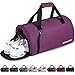 BECOJADDE Sporttaschen für Damen und Herren, 25L Reisetasche Duffel Bag Übernachtungstasche mit Schuhfach & Nassfach, wasserdichte Handgepäcktasche für Sport, Fitnessstudio, Schwimmen, Lila