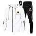 Produktbild Finchwac Herren Jogging Anzug Trainingsanzug Sportanzug Ab-arth Streifen Kapuzen Jacke + Hose Y/Weiß/M sponyborty