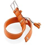 HUNTER CANNES Hundehalsband, Leder, Nappaleder, weich, edel, elegant, 50 (S-M), orange
