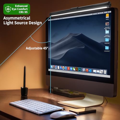 KEING USB Desk Monitor Light Bar – RGB Backlight with 15 Modes, Eye-Care Design, Adjustable Brightness & Color Temperature