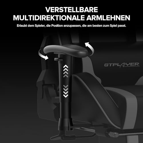 Sedia da gaming, con poggiapiedi, altoparlante Bluetooth, ergonomica, da ufficio, da scrivania, con schienale regolabile, portata 150 kg, colore: bianco - Sedia gaming - Immagine 6