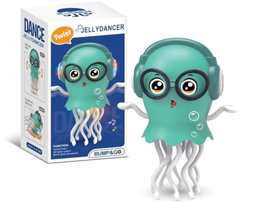 Image of Pegasos Musical Octopus Jellyfish Toy | 360 Rotating Light-Up Tentacles | Dancing Toy for Babies & Kids (Assorted Colours)