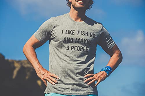 Mens I Like Fishing and Maybe 3 People T Shirt Funny Hunting Graphic Gift Dad Mens Funny T Shirts Dad Joke T Shirt for Men Funny Fishing T Shirt Novelty Dark Grey S