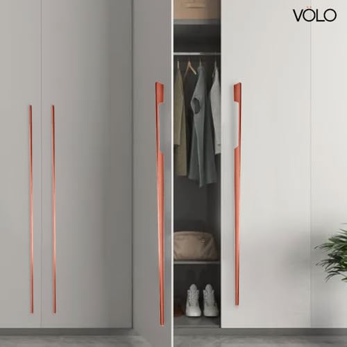 Image of VOLO Aluminium Wardrobe Handle - Elegant Pull Handle for Wardrobe Doors, Cabinet Doors, and Drawers in Kitchen, Office, and Bedroom (Pack of 2 Pieces) (SAC-40 Rose Gold 36 Inch (900mm))