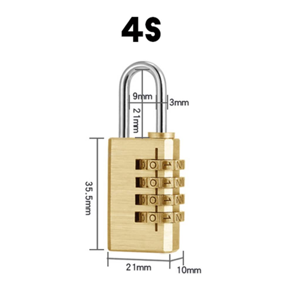 Cadenas à Combinaison，Cadenas pour mallettes Cadenas à Combinaison métallique à 4 Chiffres avec Mot de Passe, Cadenas de Voyage antivol(B,B)