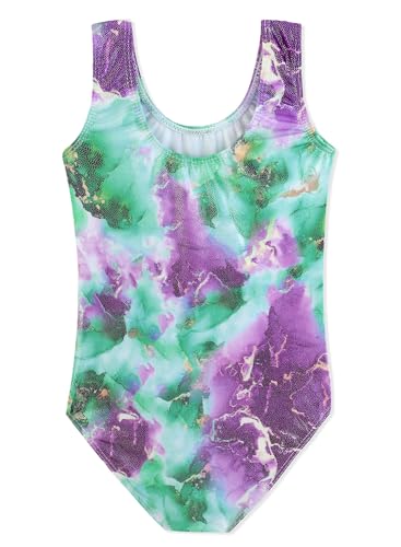 HOZIY Gymnastics Leotards for Girls Toddlers Kids Sleeveless Tumbling Outfits for Dance Print