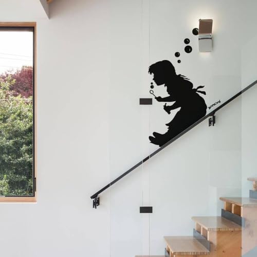 Bubble Girl SL Banksy Sticker mural en vinyle pour chambre à coucher, salon, graffiti Londres 33 cm x 58 cm