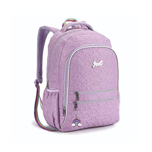 Mochila Feminina Matelassê Rainbow com Strap Listrado Denlex (Lilás)