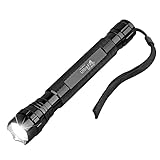 ULTRAFIRE LED Tactical Flashlight 1300 Lumens Super Bright Handheld Flashlight, 3 Modes EDC Flash Light, IP65 Waterproof, WF-501D (Battery Not Included)