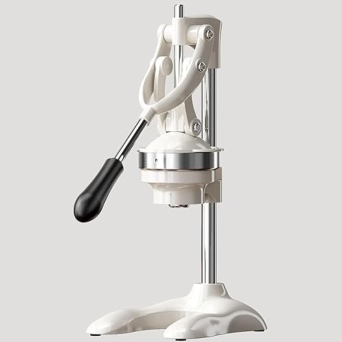 Exprimidor manual de cítricos de grado comercial, exprimidor de naranja de acero inoxidable y hierro fundido con base de ventosa antideslizante,