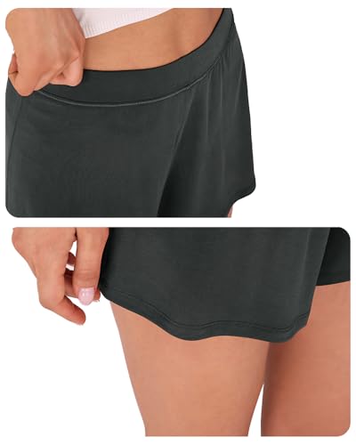 Image of ODODOS 2-Pack Ultra-Soft Modal Lounge Shorts for Women - Lightweight & Breathable Sleepwear, 3 inch Inseam