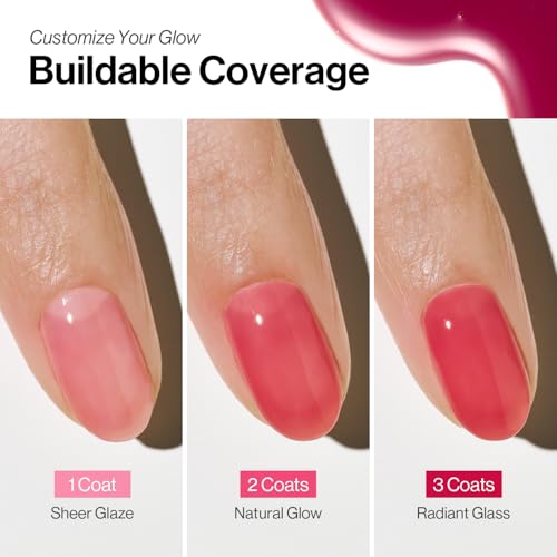 Image of ohora 2-in-1 Sheer Nail Polish & Strengthener - Grape | Tinted Nail Concealer | Nail Hardener for Weak, Damaged Nails | Nail Care Polish with Glossy Finish | Glazed-Syrup Formula, 15 mL