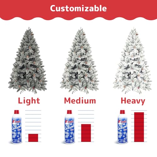 Prextex 2 Pack Fake Snow Spray for Christmas Tree - Quick-Dry Textured Christmas Tree Flocking Spray in 13oz Aerosol Bottles for Decorating and Crafts - Artificial Snow Flock for Windows and Mirrors