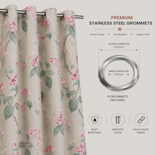 Image of Clasiko Cotton Sheer Curtain Set of 2 | 54x60 Inches /5 Feet | Linen Texture | Rose Blush | 40% Light Filtering | 54x60 Inches | Printed Window Curtain for Living Room, Bedroom