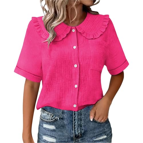 Blouse ete legere col boutonne finitions soignees chemisier uni