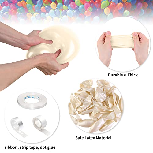 Image of White Sand Balloons Beige Latex Balloon 5 10 12 18inch Different Sizes 103pcs Cream Nude Neutral Balloons Kit for Kids Birthday Party Decoration Baby Shower Wedding Annversary