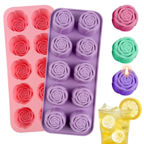 Rose Silicone Mold 2 PCS 10 Cavity Rose Chocolate Candy Mold