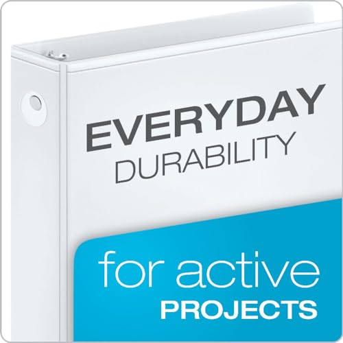 cardinal economy 3 ring binder 2 inch presentation view white holds 475 sheets nonstick pvc free 4 pack of binders 79520