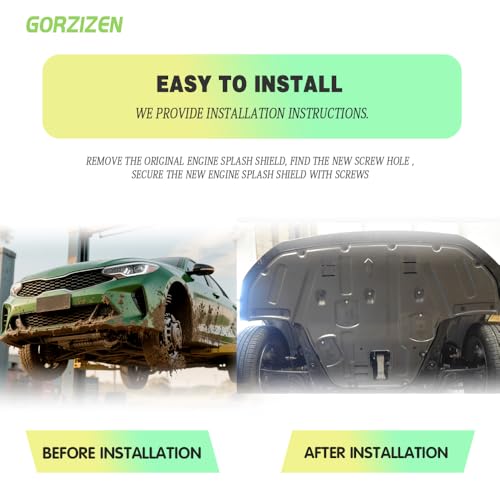 Image of Steel Engine Splash Shield Fit for KIA K5 2021 2022 2023 2024 2025 Front Skid Plate Heavy-Duty Lower Engine Cover Guard Fit for K5 Engine Shield w /Screw Hardware