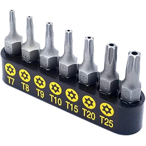 VETCO 7-Piece Security Torx Bit Set T-7, T-8, T-9, T-10, T15, T20, T25 Cover