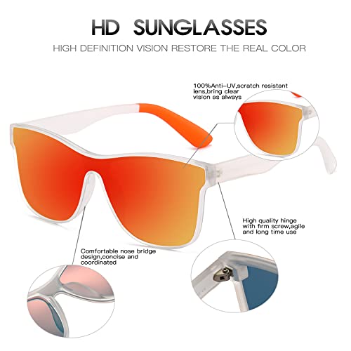 Image of DUBERY Fashion Polarized Sunglasses for Women Men 100% UV Protection Trendy Siamese Lens Shades D8030