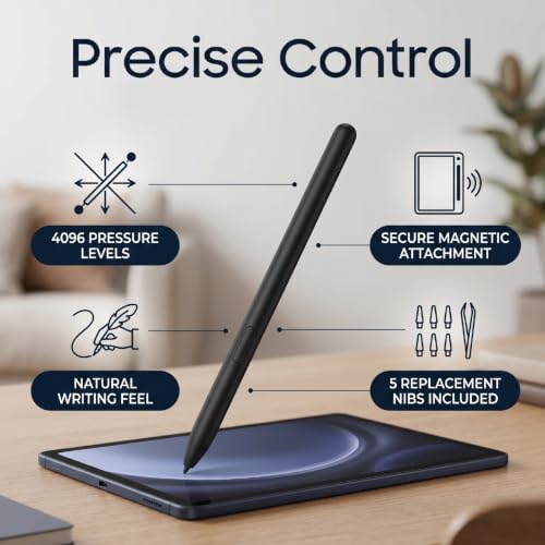 Lápiz óptico de precisión con 4096 niveles de presión para diseñar en tu tableta Tab S10 FE negra 2