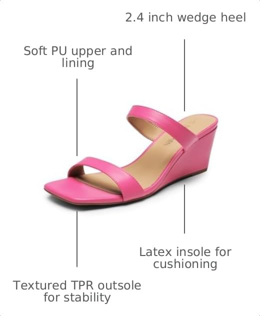 Image of DREAM PAIRS Womens Slides Slip On Wedge Sandals
