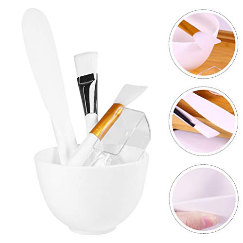 Healifty 1 Set/ 5Pcs Gesicht Mischen Schüssel Set mit Gesichts Schüssel Stick Messlöffel Pinsel DIY Gesichtsmaske Mischen Werkzeug für Frauen Weiß