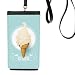 White Popsicles Ice Cones Phone Wallet Purse Hanging Mobile Pouch Black Pocket