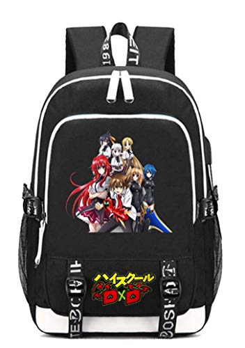 YOYOSHome Anime High School DxD Cosplay Laptop Bag Backpack School Bag with USB Charging Port