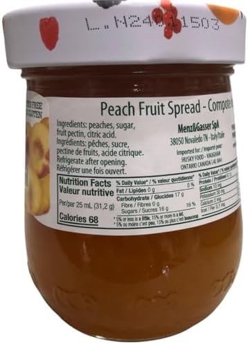 VALUBNDL: Menz & Gasser Italian Peach Jam (2-Pack) – 500ml Total (Two 250ml Jars) – Premium Fruit Spread Confiture – VALUBNDL Signature Bundle - 1