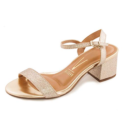 SANDÁLIA FEMININA VIZZANO SALTO BAIXO REF: 6291900 GLITTER-METALIZADO
