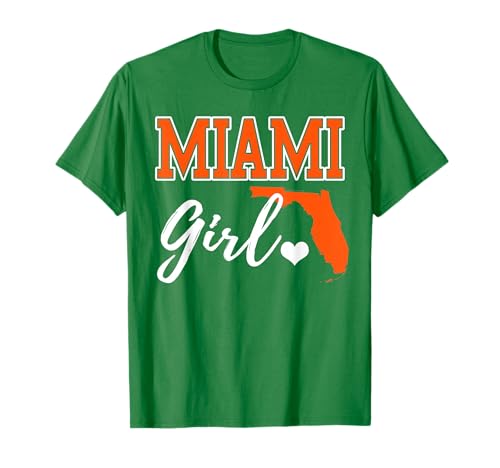 Miami Girl Heart Map Shape Souvenir Gift for Women T-Shirt
