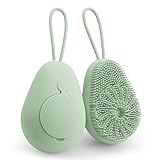 Soft Silicone Exfoliating Loofah Body Scrubber - Fit for Sensitive Skin, Clean and Sanitary (Green)