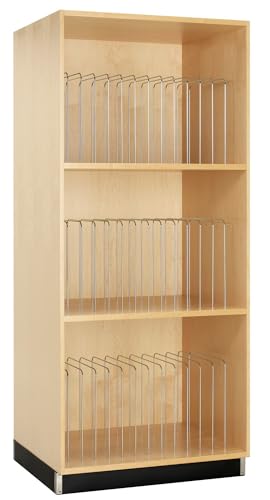 Diversified Spaces School Classroom Art Portfolio Storage Cabinet, 36"W x 30"D x 84"H, 3 Shelves, Solid Maple, Removable Dividers, Made in The USA