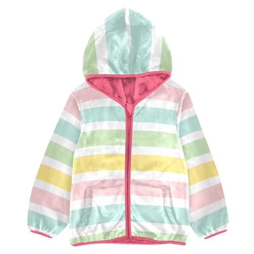 GuoChe Easter Festive Stripes Kids Sherpa Jacket