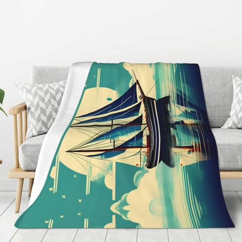 Couverture douce lit et canapé en textile épais au design de voile
