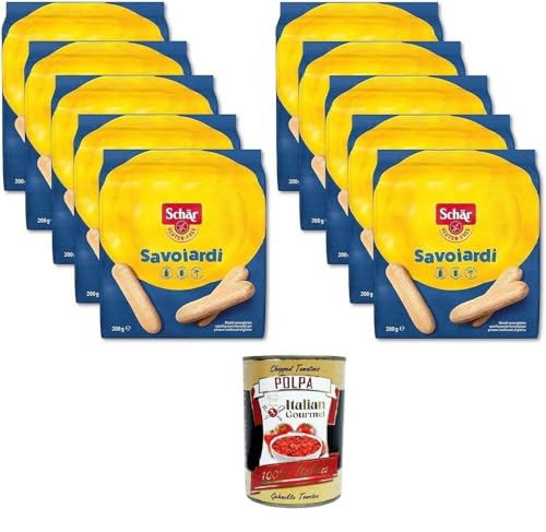 Paquete de 10 galletas sin gluten Savoiardi de 200 g Italian Gourmet Polpa 400gr